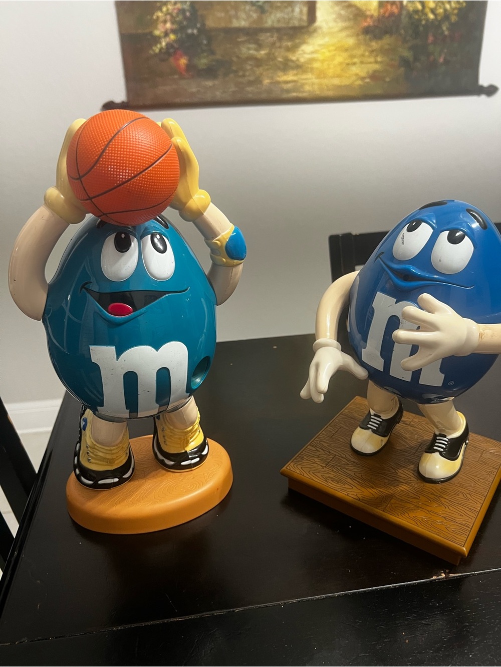 M&M These are vintage 1990s M&M's blue basketball player candy dispensers